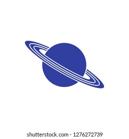 Vector illustration of the planet Saturn with ring system. Design for astronomy apps, websites, print.