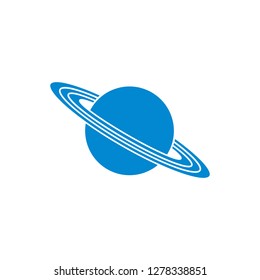 Vector illustration of the planet Saturn with ring system. Design for astronomy apps, websites, print.
