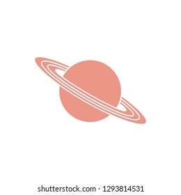 Vector illustration of the planet Saturn with ring system. Design for astronomy apps, websites, print.