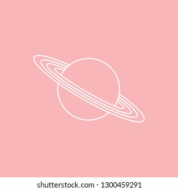 Vector illustration of the planet Saturn with ring system. Design for astronomy apps, websites, print.