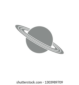 Vector illustration of the planet Saturn with ring system. Design for astronomy apps, websites, print.