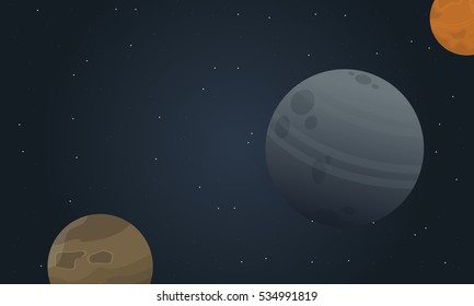 Vector illustration of planet space landscape