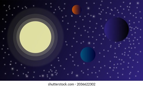 vector illustration of planet with stars