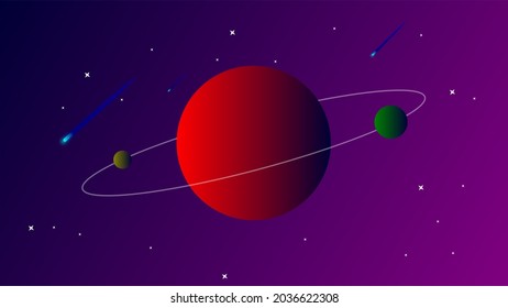 vector illustration of planet with stars
