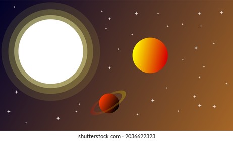 ilustración vectorial del planeta con estrellas