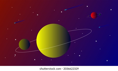 vector illustration of planet with stars