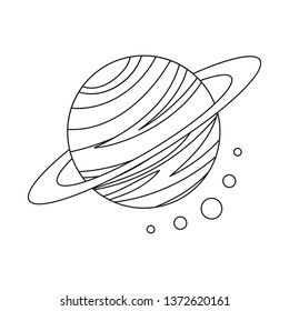 Vector illustration of planet  and system symbol. Collection of planet  and orbit  stock symbol for web.