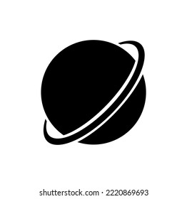 vector illustration of planet uranus icon on white background