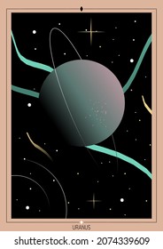 Ilustración vectorial del planeta Urano. Para afiche, pancarta o fondo.