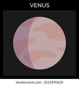 A vector illustration of planet Venus. Infographics about planets