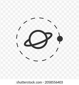 Vector illustration of planetary satellite icon in dark color and transparent background(png).