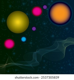 vector illustration of planets - outer space planets galaxy