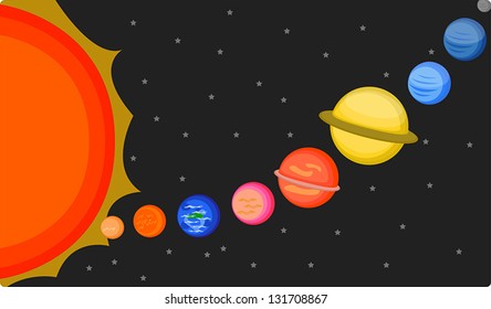 Vector Illustration of Planets in the Universe