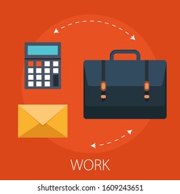 Vector illustration of planning an creative concept with "work" solution and management icon.