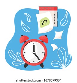 Vector illustration of planning your time. Time management.