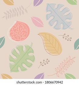 Vector illustration of plant autumn background.