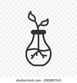 Vector Illustration Of Plant In Bottle Icon In Dark Color And Transparent Background(png).