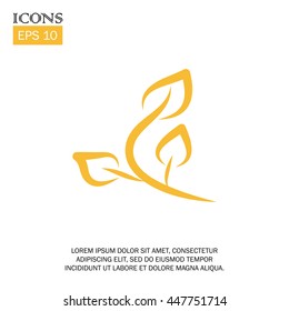 vector illustration of plant flat design icon. EPS