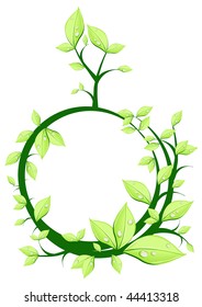 Vector illustration of plant in form circle