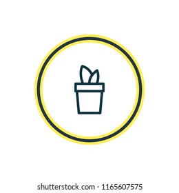 Vector illustration of plant icon line. Beautiful entertainment element also can be used as flowerpot icon element.