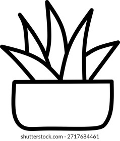 Ilustración vectorial de un ícono de la planta. Esta imagen hecha a mano dibujada por App móviles.