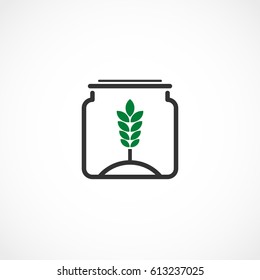 Vector illustration of a plant in the jar