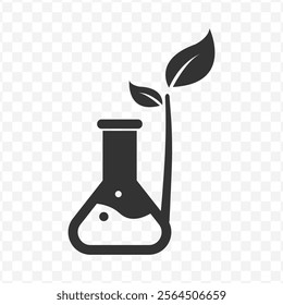 Vector illustration of plant laboratory icon in dark color and transparent background(PNG).