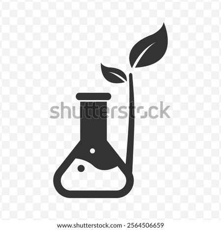 Vector illustration of plant laboratory icon in dark color and transparent background(PNG).