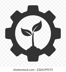 Vector illustration of plant management icon in dark color and transparent background(PNG).