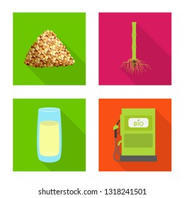 Vector illustration of plant and plantation sign. Set of plant and agriculture  stock vector illustration.
