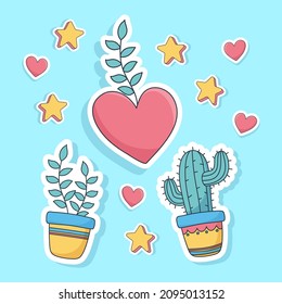ilustración vectorial de una planta en una olla