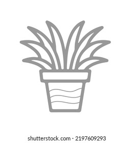 Vector illustration of plant pot. Flower pot web icon. 