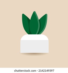 Vector illustration of plant in pot. Illustration of flowers in pot in flat style. 