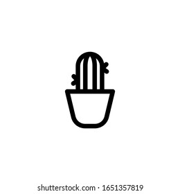 Vector illustration, plant pot icon. Line design template
