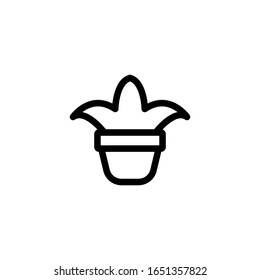 Vector illustration, plant pot icon. Line design template