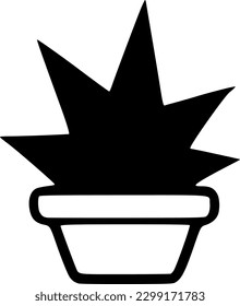 vector illustration of plant and pot icon