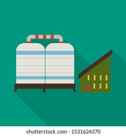 Vector illustration of plant and products icon. Web element of plant and chimney stock vector illustration.
