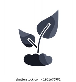vector illustration of plant seed icon.  illustration for seedlings, something small, growing, getting started.  flat minimalist design eps 10