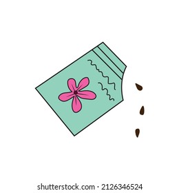 vector illustration of plant seeds in a package