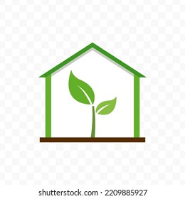 Vector illustration of plant shed icon sign and symbol. colored icons for website design .Simple design on transparent background (PNG).
