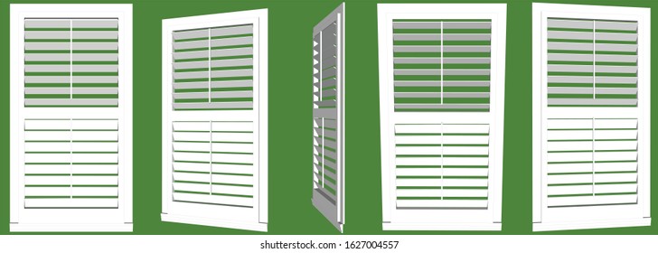 vector Illustration of Plantation Shutters