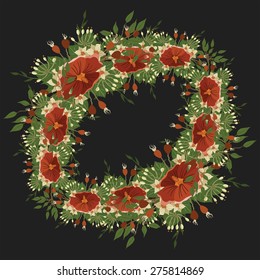 vector illustration of plants and flowers