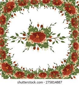 vector illustration of plants and flowers
