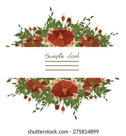 vector illustration of plants and flowers