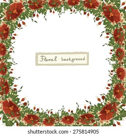 vector illustration of plants and flowers