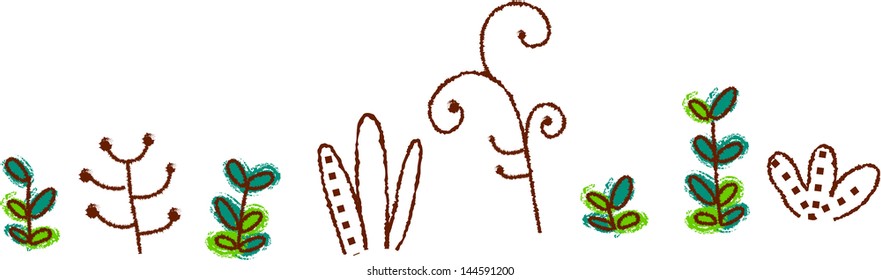 Ilustración vectorial de plantas de cultivo