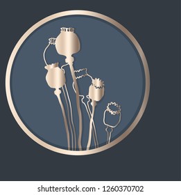vector illustration of plants with a metal texture, can be used as a postcard, vector, white background