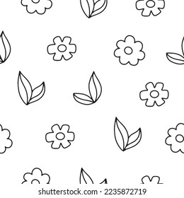 vector illustration with plants on a white background. Pattern for fabric, packaging, textile, wallpaper, clothes.