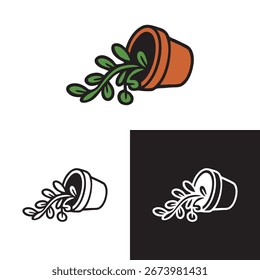 Ilustración vectorial de plantas en macetas