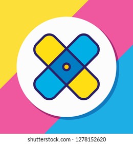 Vector illustration of plaster icon colored line. Beautiful extra element also can be used as bandage icon element.